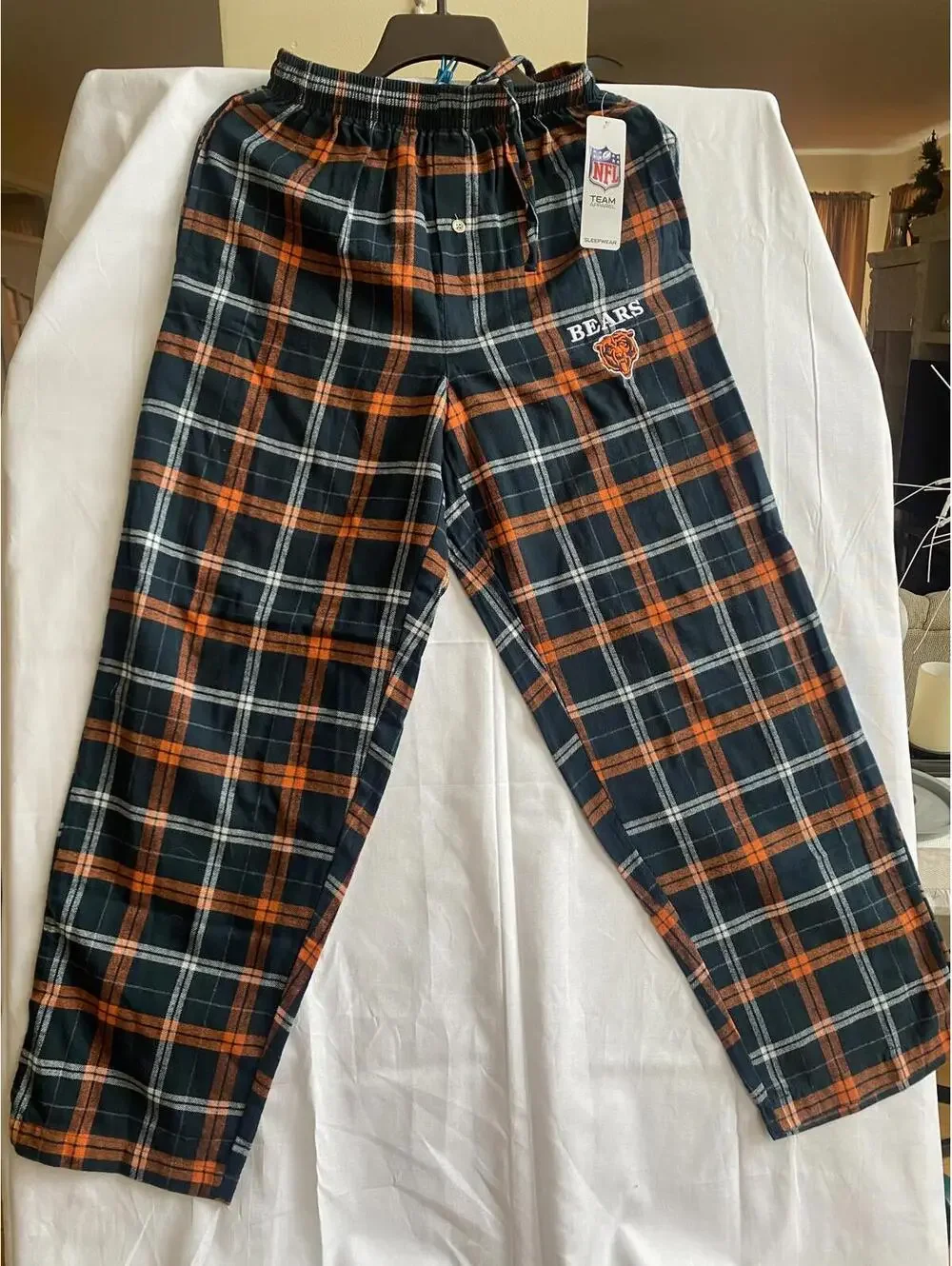 Chicago Bears Plaid Flannel Lounge Pants Small